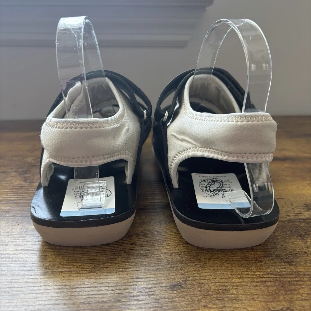 Proenza Schouler Womens Sandal 7 Black 37 Leather Neoprene Strappy Dad New‎